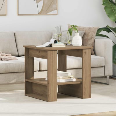 vidaXL Salontafel Artisan Eiken 51 x 50 x 50 cm Bewerkt hout