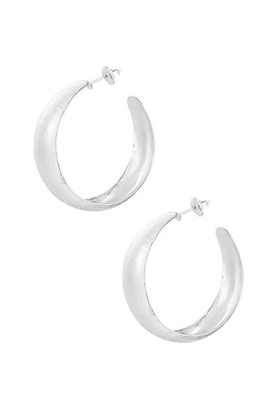 Bijoutheek Oorknoppen Structuur Hoop Zilver