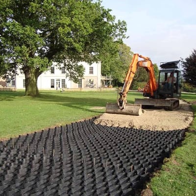 Grindrooster - Bodemstabilisator Grondversteviging - Oprit Versterken - Schuifvast - 2 x 6 m - Zwart
