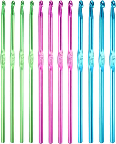 Haaknaalden 4 mm 4,5 mm 5 mm Amerikaanse maat 6 7 8 breinaalden voor doe-het-zelf knutselgaren groen paars blauw