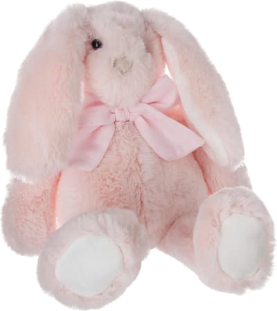 Atmosphera Knuffeldier konijn met strikje - zachte pluche stof - knuffels - lichtroze - 30 cm