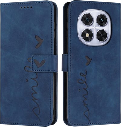 Coverup Hoesje - Geschikt voor Xiaomi Redmi Note 14 Pro 5G / Pro+ / Poco X7 Hoesje - Coverup Smile Book Case - Blauw