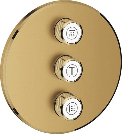 GROHE Grohtherm SmartControl opbouwset voor inbouwkraan - 3 knoppen - Brushed Cool Sunrise (mat goud) - 29122GN0