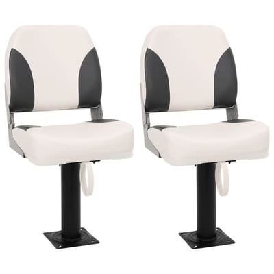 vidaXL - Bootstoel - 2 - set - inklapbaar - met - lage - rugleuning