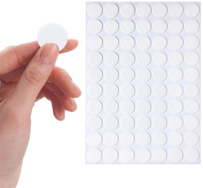 Set van 70 dubbelzijdige, ronde, waterdichte en sterke lijmstickers van 20 mm, scheurbestendig en veelzijdig voor knutselen en decoratie