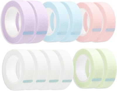 Eyelash Tape voor Wimperextensions - 12 Rollen Micropore Tape, 1.2cm x 4.5m, Ideaal voor Professionele Wimperstyling en Make-up Accessoires