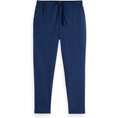 Scotch & Soda Finch - Cotton Blend Seersucker Tapered Fit Jogger Sky Capta Taglia: W31L30 | Pantaloni Outlet | Uomo