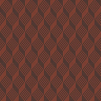 Duch Wallcoverings - Grace 3D stitched cube orange - vliesbehang - 10m x 53cm - GR322308