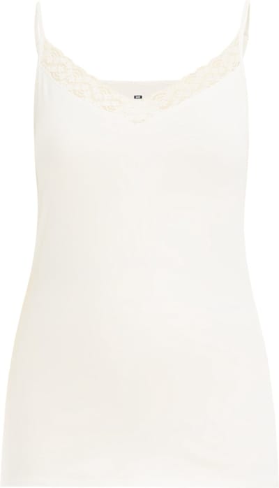 WE Fashion Dames singlet met kant - Curve