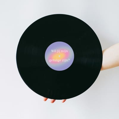 Vinylplaat - Lp - Vinyl plaat - Muziek cadeau - Getuige vragen - Wil jij mijn getuige zijn - Getuige vragen cadeau - Aura design