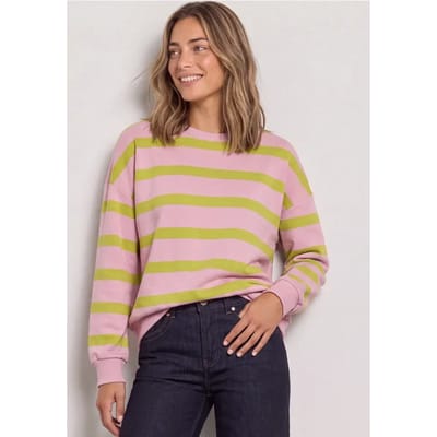 Sweatshirt met ronde hals en strepen