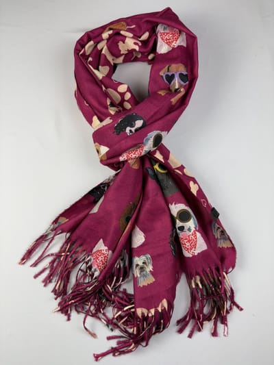 Leuke honden sjaal in 7 kleuren 30% katoen / 70% viscose