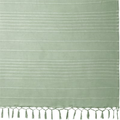 Atmosphera Plaid - salie groen - 230 x 250 cm - katoen - met franjes - bedsprei - kleed - dekentje