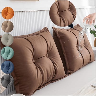 Leeskussen Bank en Bed - Kussen Rugsteun - Comfortabel Ontspannen - Waterdicht en Ademend - 90x55x15CM - Koffie