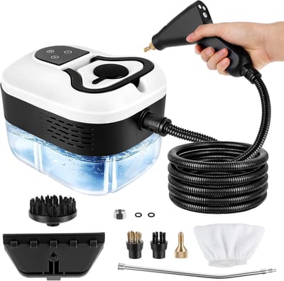 SnelShoppen - Stoomreiniger 4,5 bar - Handapparaat met 6-traps instelbare stoom, 15 seconden opwarmtijd, 1,2L watertank - Draagbare stoomstomer voor a