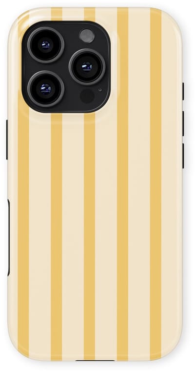 DripCase Gestreept Hoesje geschikt voor iPhone 16 Pro | Backcover met Mag | Stripes Motief | Trendy Case geschikt voor iPhone 16 Pro met Strepen Vanilla Drop