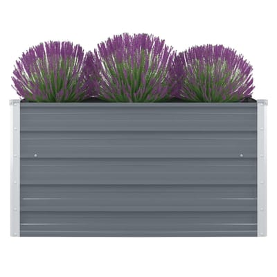 vidaXL - Plantenbak - verhoogd - 100x100x45 - cm - gegalvaniseerd - staal - grijs