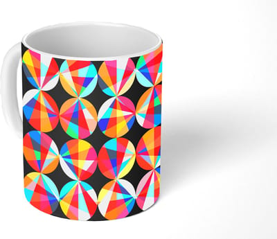 Mok - Koffiemok - Regenboog - Cirkels - Patronen - Mokken - 350 ML - Beker - Koffiemokken - Theemok