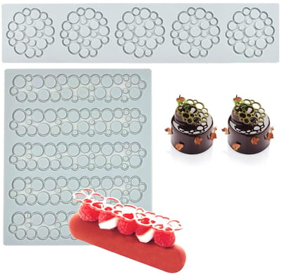 Dailygoods- Fondant Vormen - Flexibele Silicone Mallen - 2 Stuks - Anti-aanbaklaag - Taartdecoratie - Professionele Kwaliteit - Ronde Vormen - Siliconen Vormen