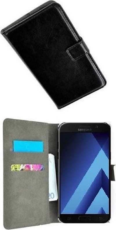 Geschikt voor Samsung Galaxy A3 2017 Hoesje P Wallet Bookcase Zwart