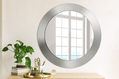 Coloray Bedrukte Spiegel - Imitatiemetaal Spiegel Lijst Met Print - 60 cm - Zilver Bedrukte Spiegel - Spiegel Lijst Met Print - Spiegel Met Print - Wandspiegel Met Print
