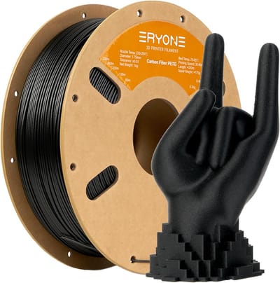 3D-printer Filament PETG Carbon Fibre 175 mm - Nauwkeurigheid ± 003 mm - 1 kg Spoel - Zwart Koolstofvezel