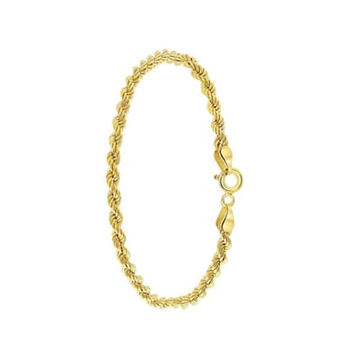 Lucardi Dames Armband koord - 9 karaat - Armband - Cadeau - 19 cm - Geelgoud