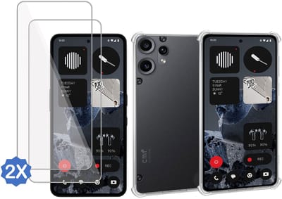 ChiGuard Hoesje & 2x Screenprotector geschikt voor CMF Phone 2 Pro Hoesje Screenprotector - Gehard Glas Cover + Shock Proof Case – Transparant