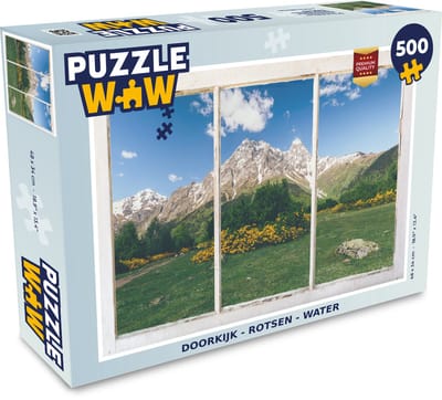 Puzzel Doorkijk - Rotsen - Bloemen - Legpuzzel - Puzzel 500 stukjes