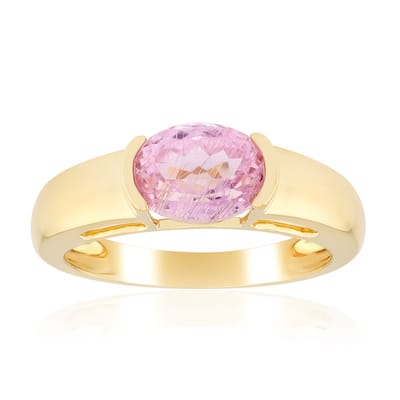 Cavill - Zilveren Ring 925 Sterling Verguld - Ovale Roze Kunziet 1,619 ct - Bezel Zetting - Afghanistische Edelsteen - Elegant Sieraad