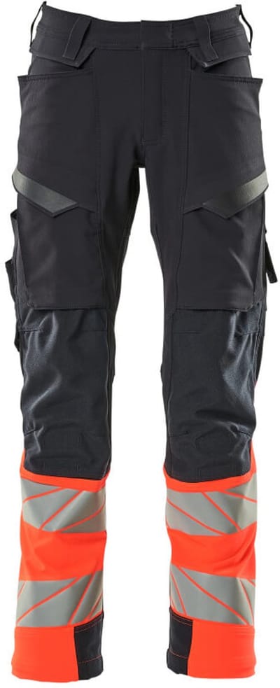 Mascot Accelerate Safe Broek met kniezakken 19179-511 - donkermarine/hi-vis rood - C46 - 76