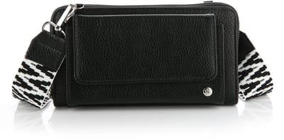 Portemonnee met luxe band - Zwart - Dames - leer print - 20cm x 11cm