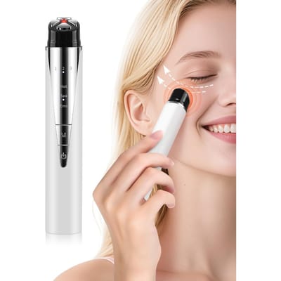 Elektrisch Oog Schoonheidsapparaat Vermindert Ooglijntjes Rood Licht Verzorging Verwarmende Ooglift Wand Gezichtsmassageapparaat Gezichtslifting Tool beige