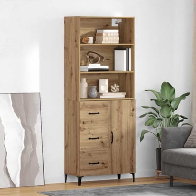vidaXL - Highboard - Artisan - Eiken - 69,5 - x - 34 - x - 180 - cm - Bewerkt - hout