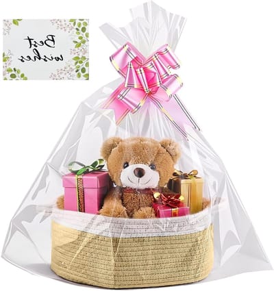 Lege Grote Katoenen Cadeaumand met Handvatten voor Opslag, Perfect voor Pasen, Babyshowers en Kerstmis