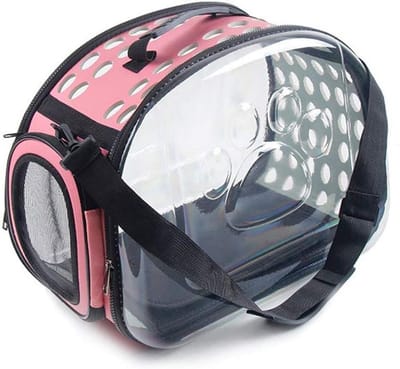 Huisdier Schoudertas - Draagtas Reizen - Dieren Vervoeren - Ademend Ontwerp - Maat L 42cm - Roze