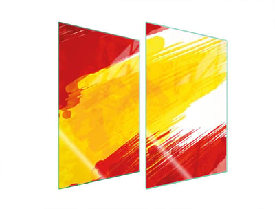 TMK ArtDeko - Snijplank - Glas - Kleurrijk - 2x 35x52 cm