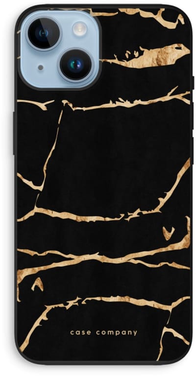 Case Company® - Hoesje geschikt voor iPhone 14 hoesje - Gouden marmer - Biologisch Afbreekbaar Telefoonhoesje - Bescherming alle Kanten en Schermrand