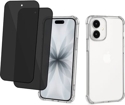 ChiGuard Hoesje & 2x Privacy Screenprotector geschikt voor iPhone 17 Hoesje Screenprotector - Gehard Glas Cover + Shock Proof Case - Transparant