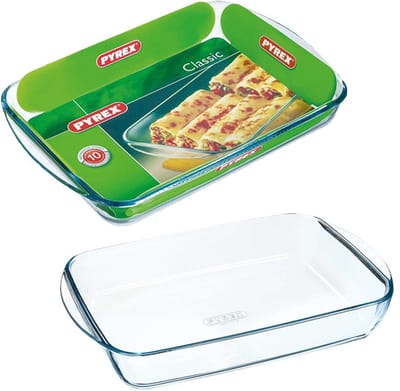 2x Glazen ovenschaal 2,6 liter 35 x 23 x 5 cm en 3,7 liter 40 x 27 x 5,5 cm - Ovenschotel schalen – Bakvorm