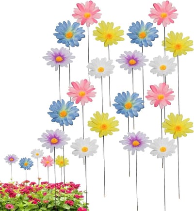 Madeliefjes Tuinstekers - Bloemen Decoratie - Tuin Verfraaien - Realistische Bloemvorm - 20 Stuks - Kleurrijk