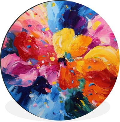 WallCircle - Wandcirkel - Muurcirkel - Golvend - Energie - warm - Aluminium - Dibond - 140x140 cm - Binnen en Buiten