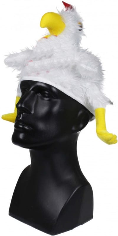 Verkleed hoedje Kip - Kippetjes op je kop - wit - volwassenen - Carnaval - vrijgezellen feesthoed