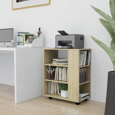 vidaXL - Rolkast - 60x35x75 - cm - bewerkt - hout - sonoma - eikenkleurig