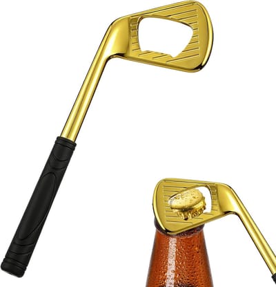 flintronic Bieropener, flessenopener, golfbier, van zinklegering, decoratie voor bar, huis, cadeau en verzamelaccessoire voor golfliefhebbers, voor verjaardag, Kerstmis en feestjes