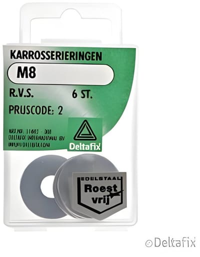Deltafix - Karrosseriering m8 rvs 6st