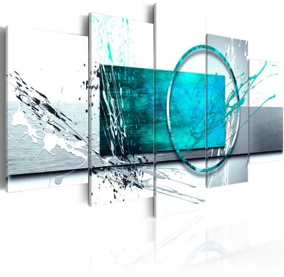 Schilderij - Turquoise Expression, 5luik