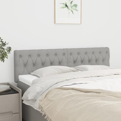 vidaXL - Hoofdborden - 160x7x78/88 - cm - stof - lichtgrijs