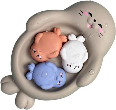 Badspeelgoed Set - Baddieren Watervriendjes - Badtijd Plezier - Schimmelvrij Ontwerp - 19.5 x 11.7 x 5.3 cm - Meerkleurig