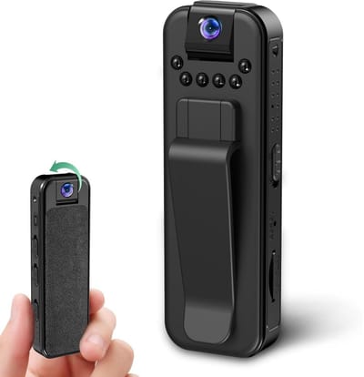 longziming -Mini Camera - Draagbare Camcorder - Actiecamera -1080P HD Video -80° Draaibaar Objectief - Duurzaam Kunststof - Ultra Breedhoek Met Clip - Veelzijdig Gebruik Voor Reizen En Sport - 1 Stuk